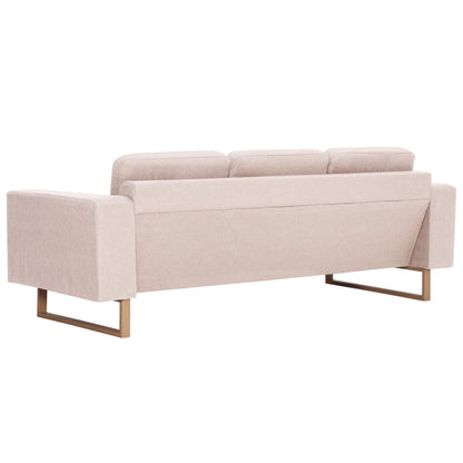 2 pcs cream color fabric sofa set