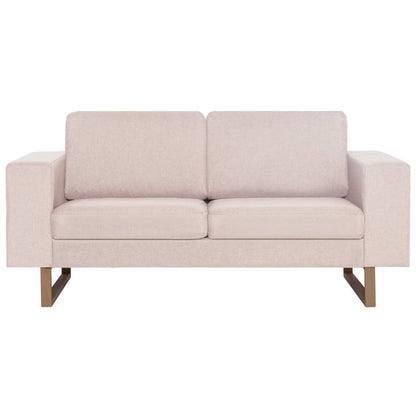 2 pcs cream color fabric sofa set