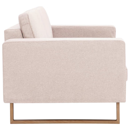 2 pcs cream color fabric sofa set