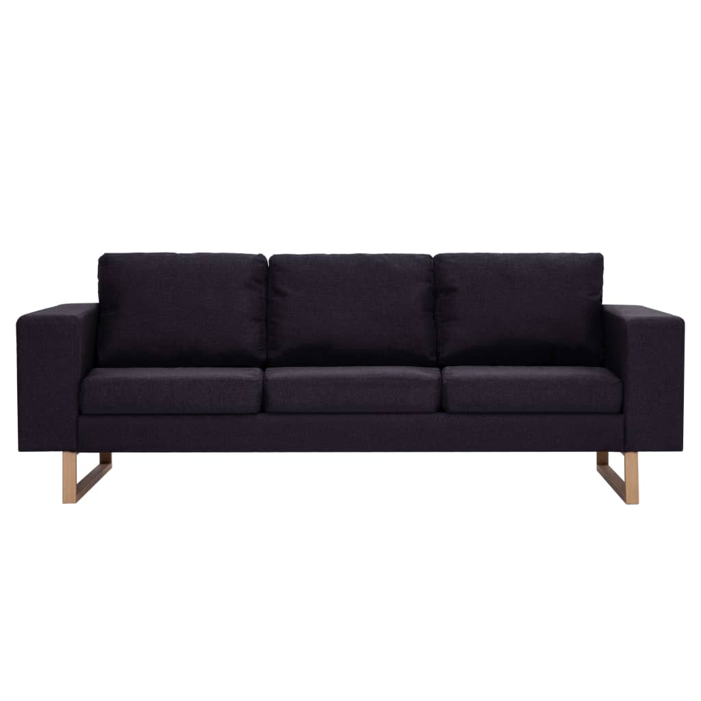 2 pcs black fabric sofa set