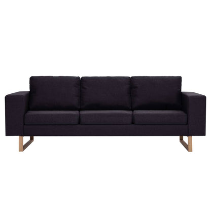 2 pcs black fabric sofa set