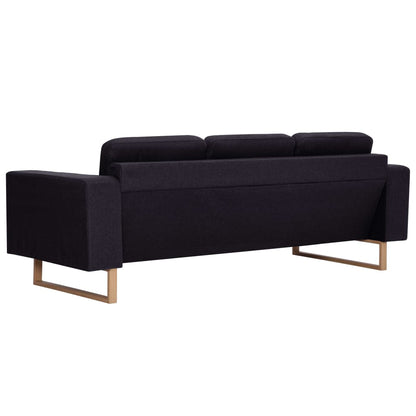 2 pcs black fabric sofa set