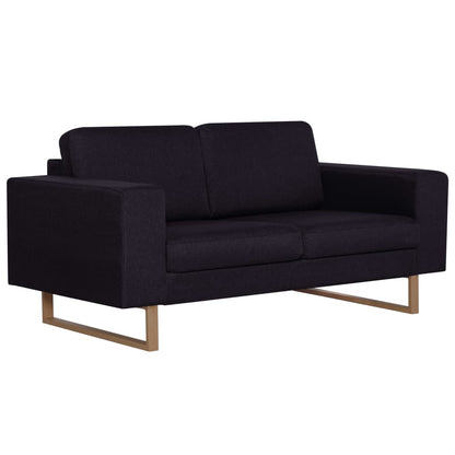 2 pcs black fabric sofa set
