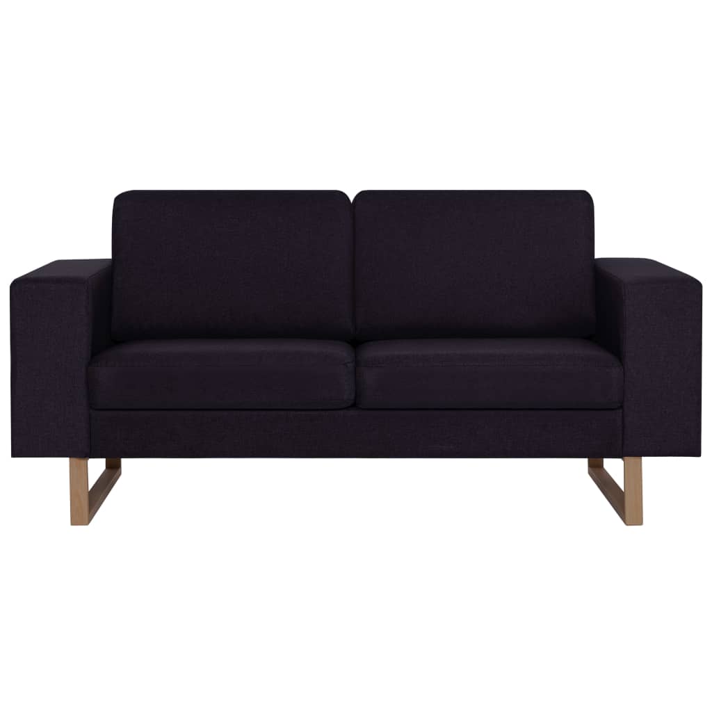 2 pcs black fabric sofa set