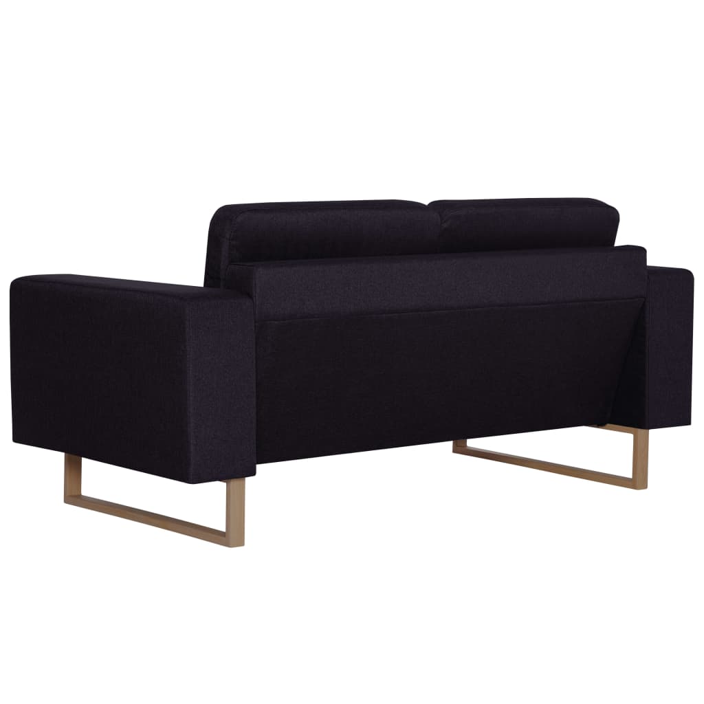 2 pcs black fabric sofa set