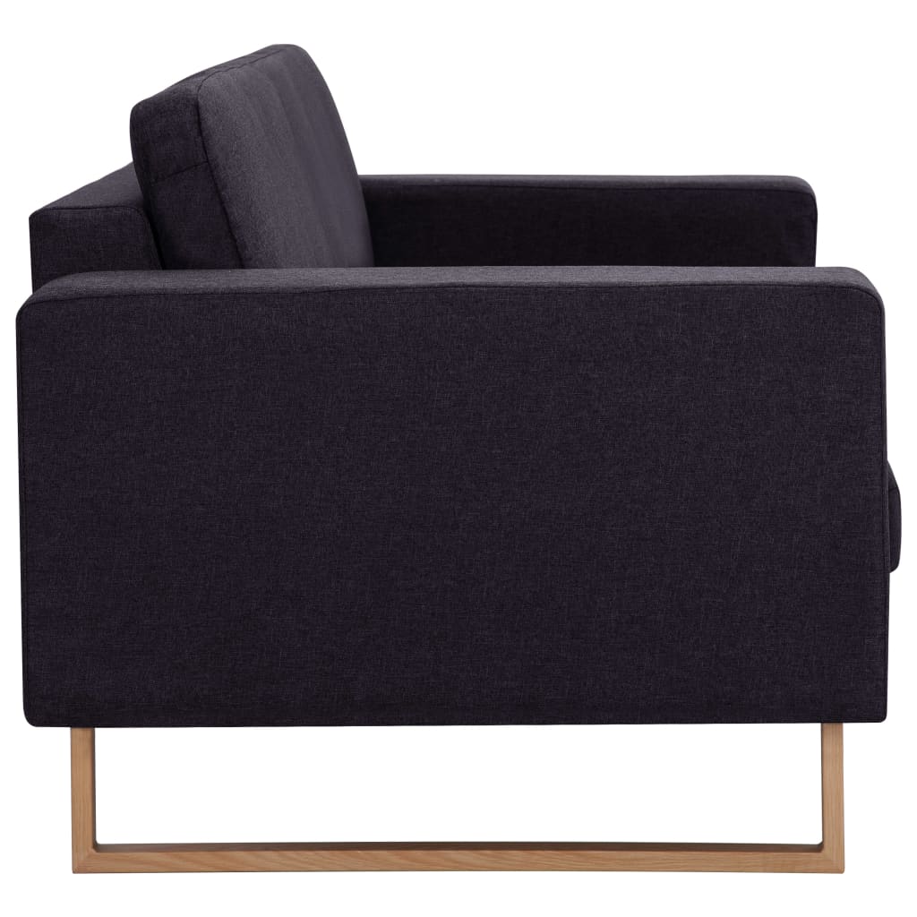 2 pcs black fabric sofa set