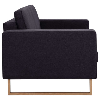 2 pcs black fabric sofa set