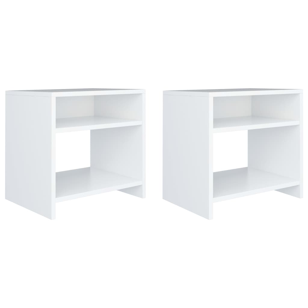 Bedside tables 2 pcs 40x30x40cm wood derivatives white
