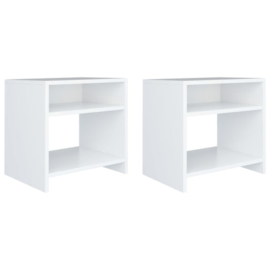 Bedside tables 2 pcs 40x30x40cm wood derivatives white