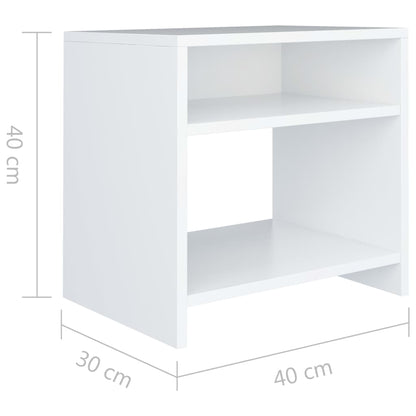 Bedside tables 2 pcs 40x30x40cm wood derivatives white