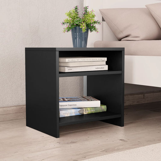 Bedside table 40x30x40 cm black wood derivatives