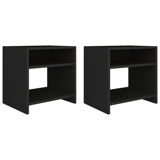 Bedside tables 2 pcs 40x30x40 cm wood derivatives black