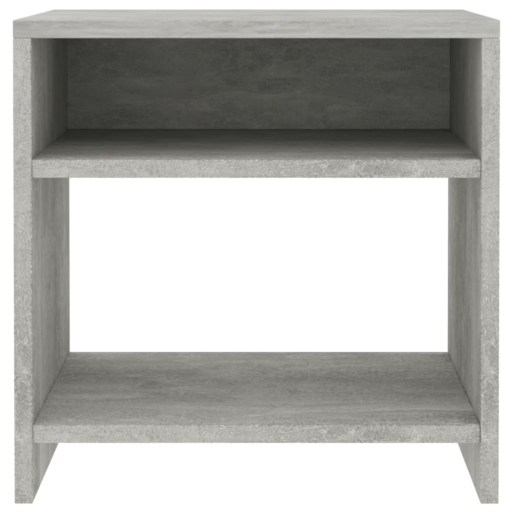 Bedside tables 2 pcs made of wood, grey cement