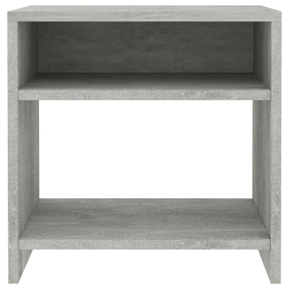 Bedside tables 2 pcs made of wood, grey cement