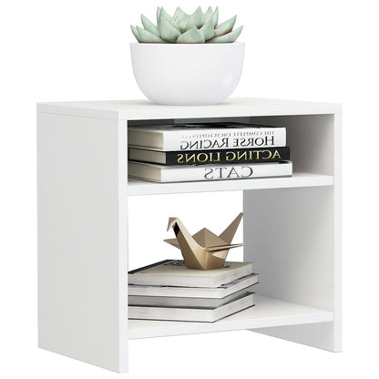 Bedside table made of wood in glossy white