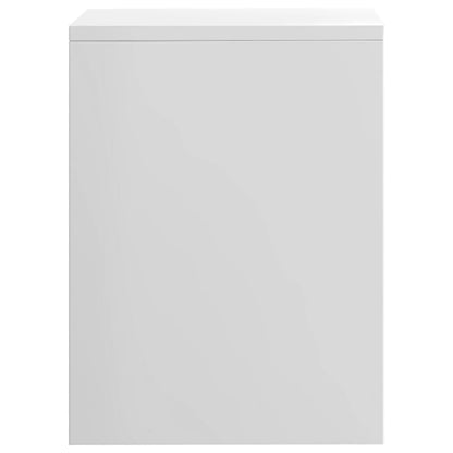Bedside table made of wood in glossy white