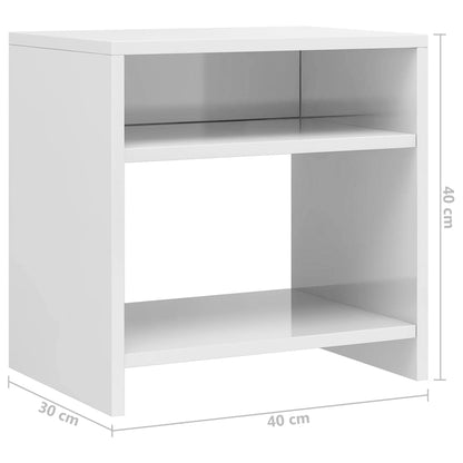 Bedside tables 2 pcs wood derivatives white glossy