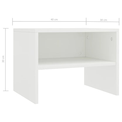 Bedside table 40x30x30 cm white chipboard