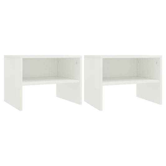 Bedside tables 2 pcs 40x30x30 cm white plywood