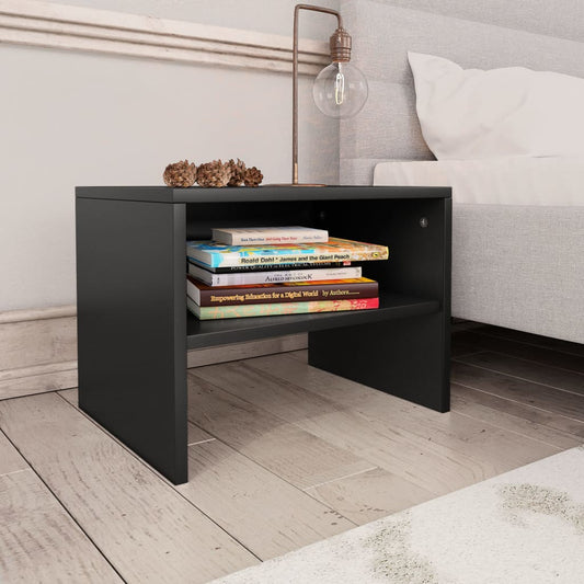 Bedside table 40x30x30 cm black plywood