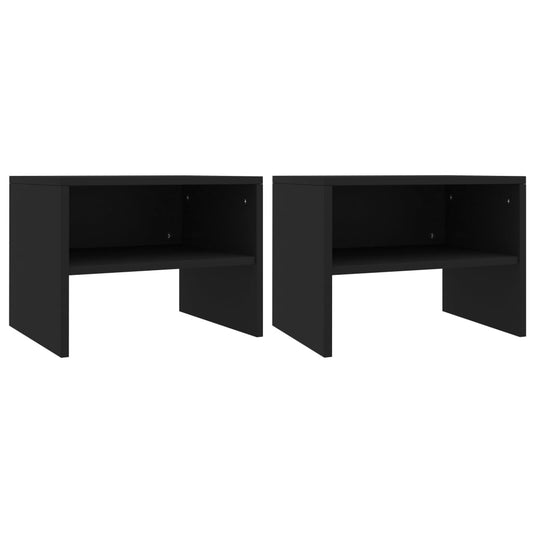 Bedside tables 2 pcs 40x30x30 cm black plywood