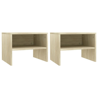 Bedside tables 2 pcs 40x30x30 cm plywood carv. sonoma