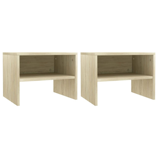Bedside tables 2 pcs 40x30x30 cm plywood carv. sonoma