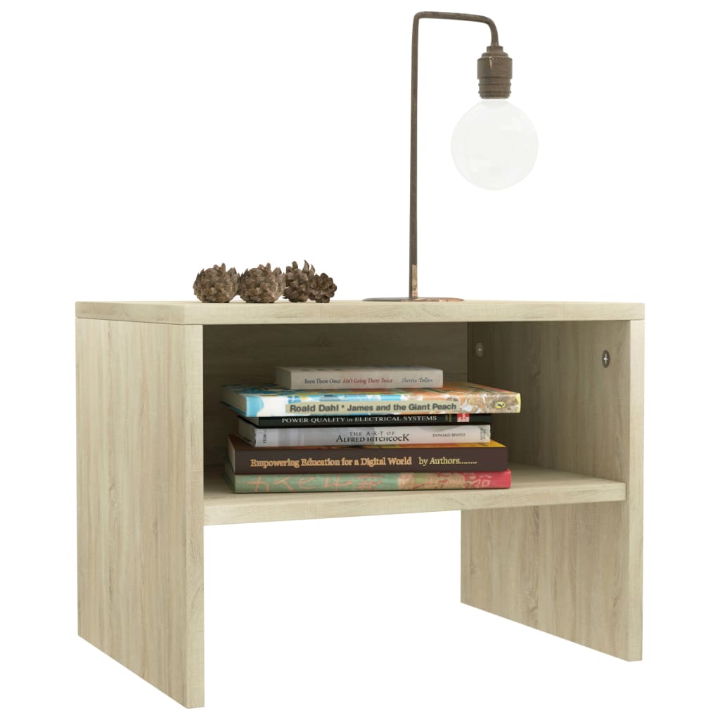 Bedside tables 2 pcs 40x30x30 cm plywood carv. sonoma