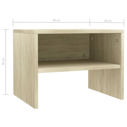 Bedside tables 2 pcs 40x30x30 cm plywood carv. sonoma