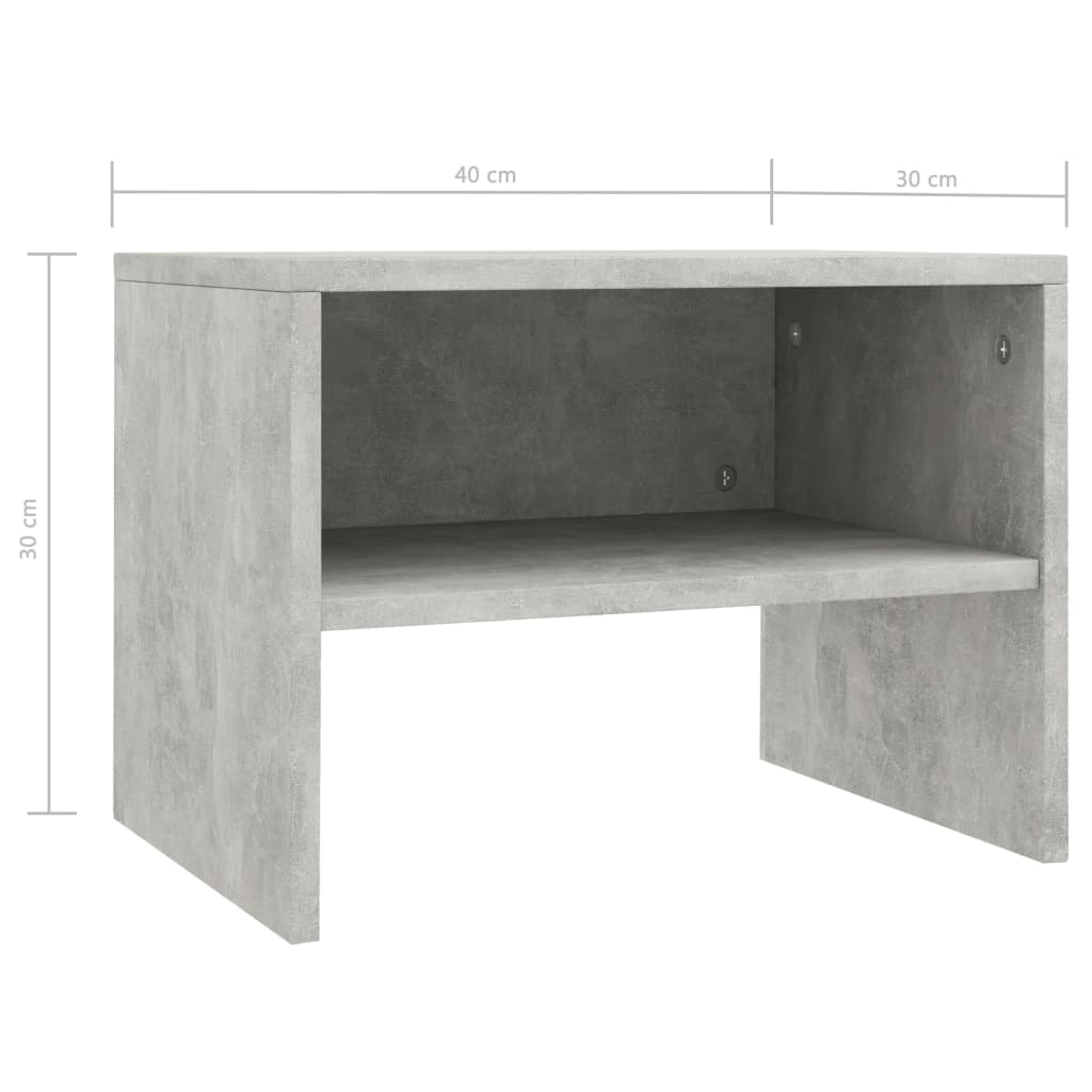 Bedside tables 2 pcs 40x30x30 cm grey plywood