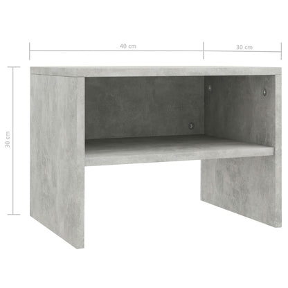 Bedside tables 2 pcs 40x30x30 cm grey plywood