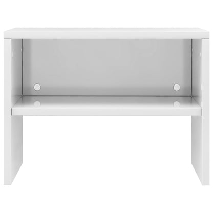 Bedside table 40x30x30 cm glossy white plywood