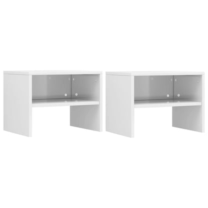 Bedside tables 2 pcs 40x30x30cm glossy white chipboard