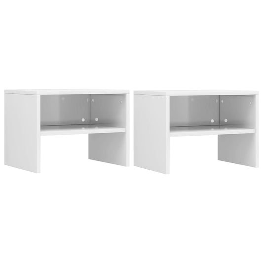 Bedside tables 2 pcs 40x30x30cm glossy white chipboard