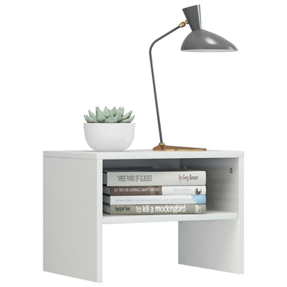 Bedside tables 2 pcs 40x30x30cm glossy white chipboard