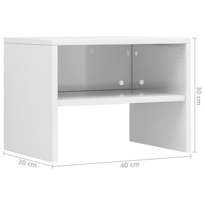 Bedside tables 2 pcs 40x30x30cm glossy white chipboard