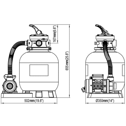 Bombas de filtragem por areia 2 pcs 600 W 17 000 l/h