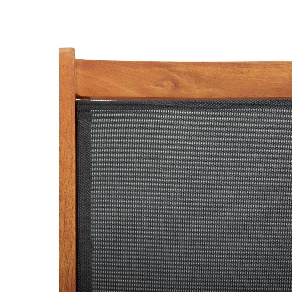Outdoor sun lounger in solid acacia wood and textilene