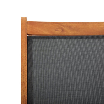 Outdoor sun lounger in solid acacia wood and textilene