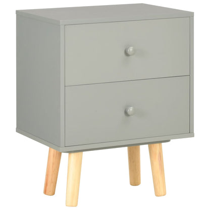 Mesas cabeceira 2 pcs 40x30x50cm madeira pinho maciça cinzento