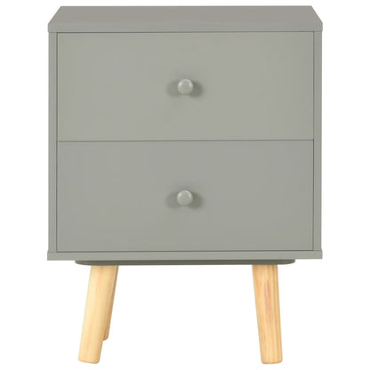Mesas cabeceira 2 pcs 40x30x50cm madeira pinho maciça cinzento