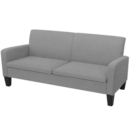 2 pcs light grey fabric sofa set