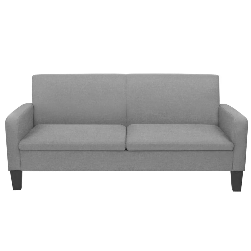 2 pcs light grey fabric sofa set
