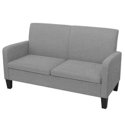2 pcs light grey fabric sofa set