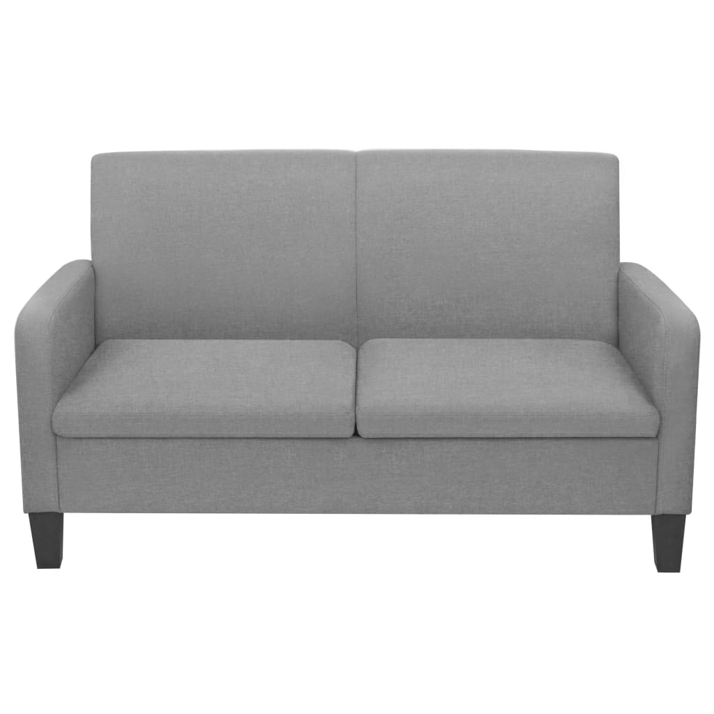 2 pcs light grey fabric sofa set