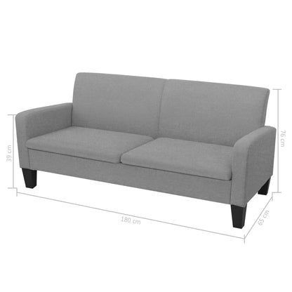 2 pcs light grey fabric sofa set