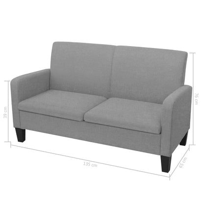 2 pcs light grey fabric sofa set