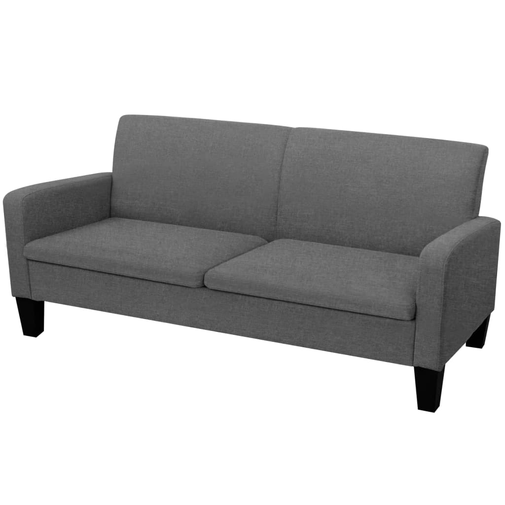 2 pcs sofa set dark grey fabric