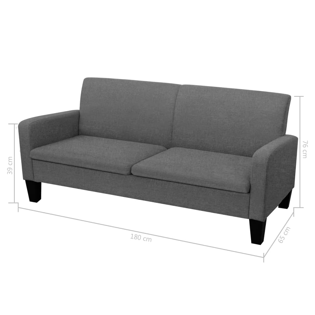 2 pcs sofa set dark grey fabric