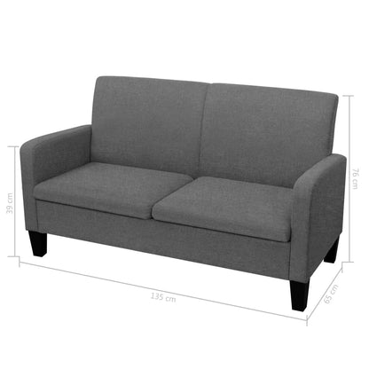2 pcs sofa set dark grey fabric